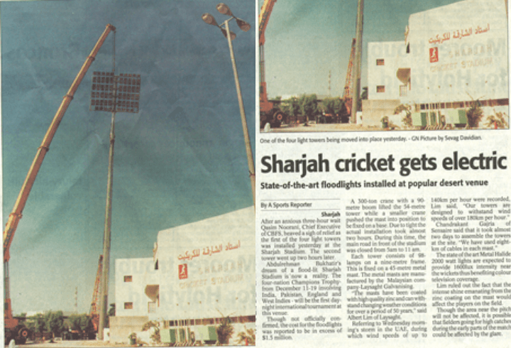 SHARJAH CRICKET GETS ELECTRIC